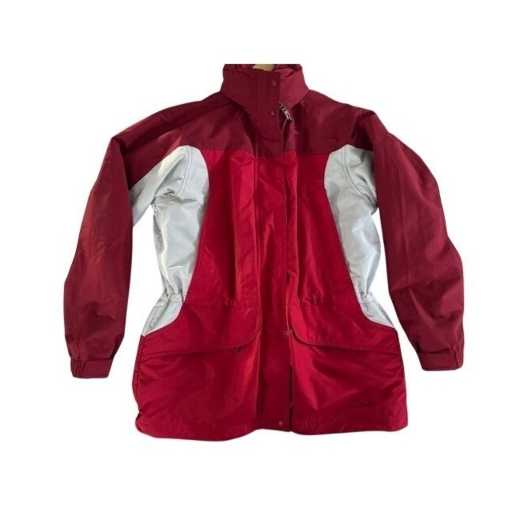 Vintage L.L.Bean 3-in-1 Ski Jacket Parka Red White Shell Women's Small